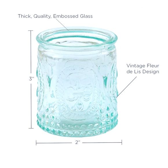 Kate Aspen Vintage Blue Glass Tealight and Votive Candle Holders (set of 4) - Picture 4 of 4